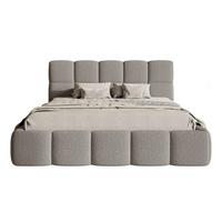 POLSTERBETT Cloudy Grau Boucle 140 cm - Schwarz/Grau, Textil (140/200cm) - Selsey