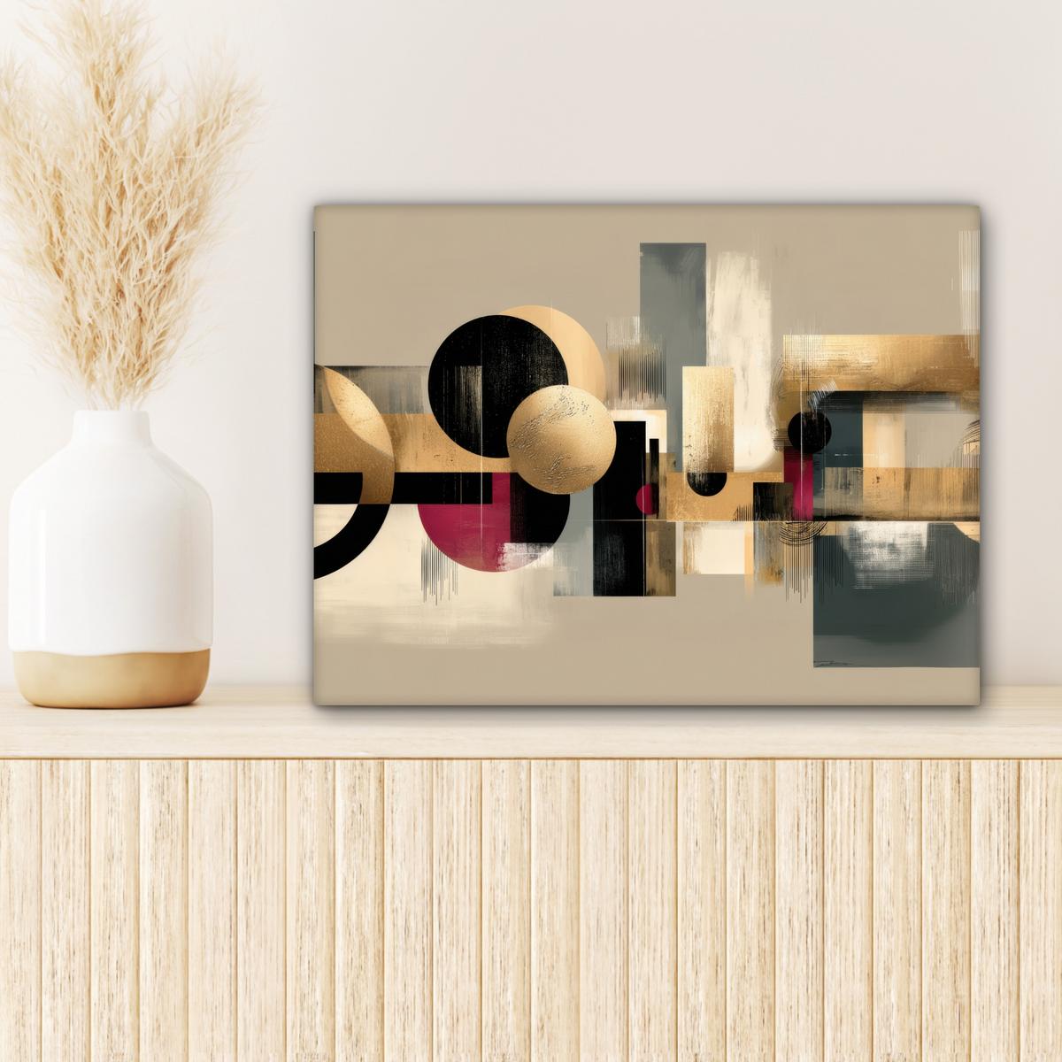 LEINWANDBILD Abstrakt - Formen - Beige - Texturen Wandbild 40x30 cm - Beige, Textil (40/30cm) - MuchoWow