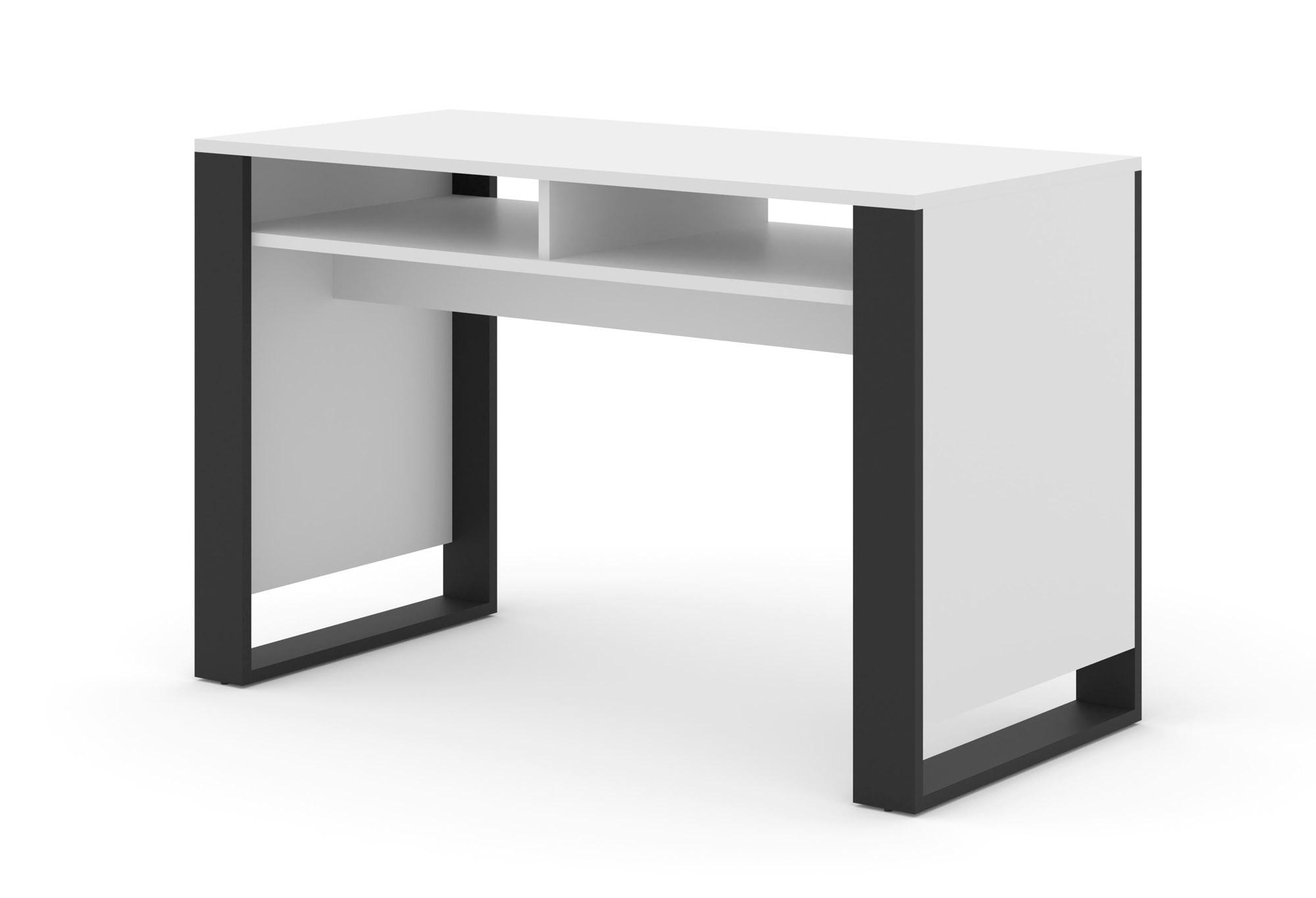 SCHREIBTISCH Weiß, Schwarz 120/75/55 - Schwarz/Weiß, Holzwerkstoff (90/50/75cm) - RAUMHIRSCH FURNITURE