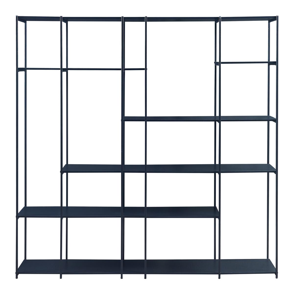 STANDREGAL Rælingen - Schwarz, Metall (180/180/32.5cm) - [en.casa]