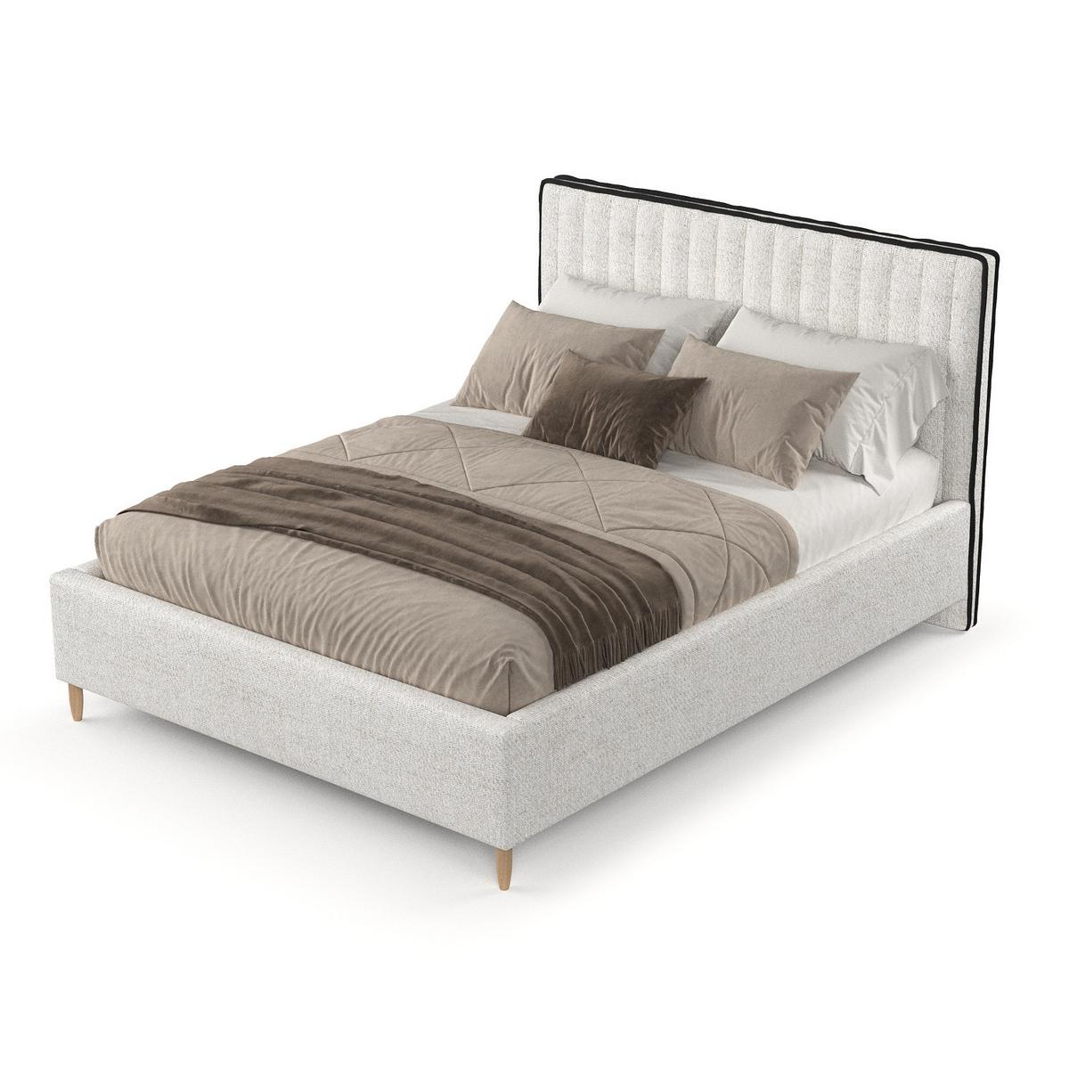 POLSTERBETT Aria 140/200 cm Creme im Neve Stoff - Creme/Naturfarben, Holz/Holzwerkstoff (140/200cm) - AltaBeds