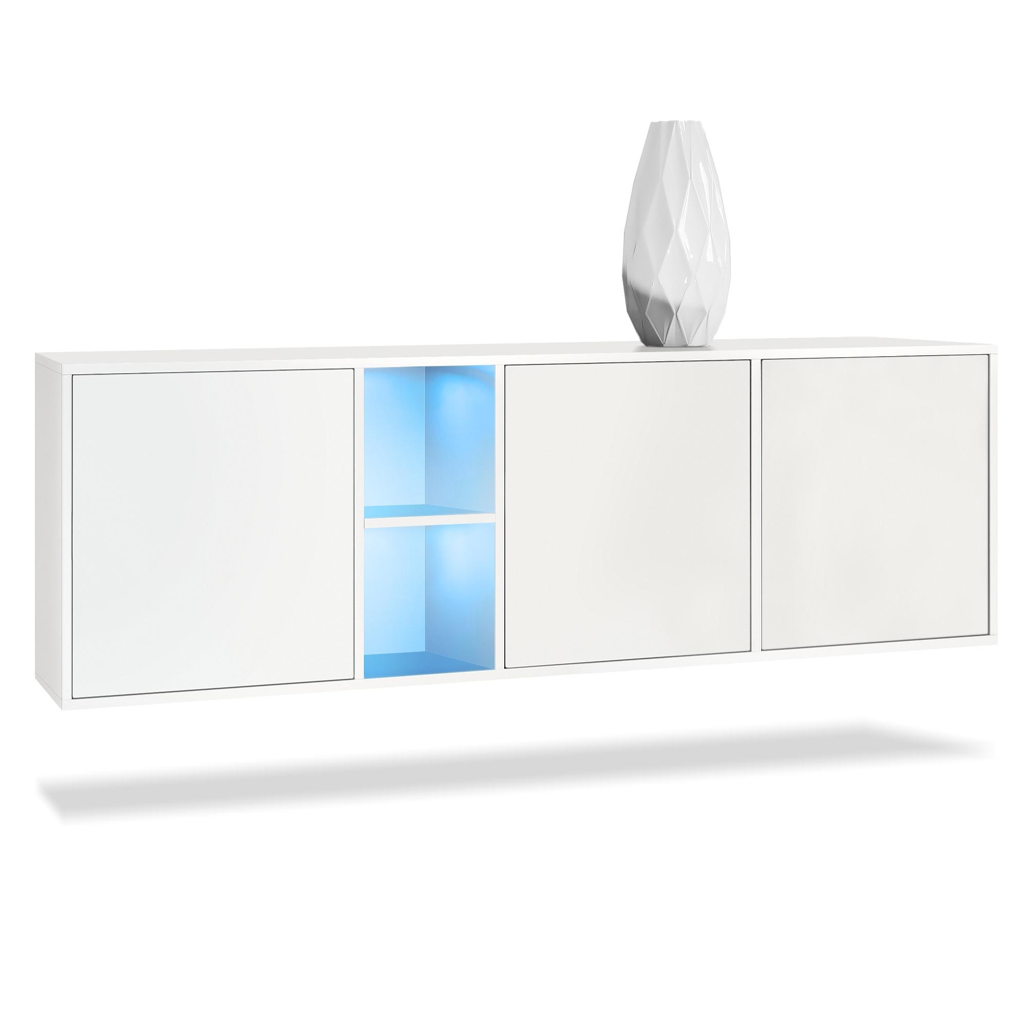 SIDEBOARD Cuba Türen in Weiß matt - Weiß, Holzwerkstoff (182/53/35cm) - Vladon