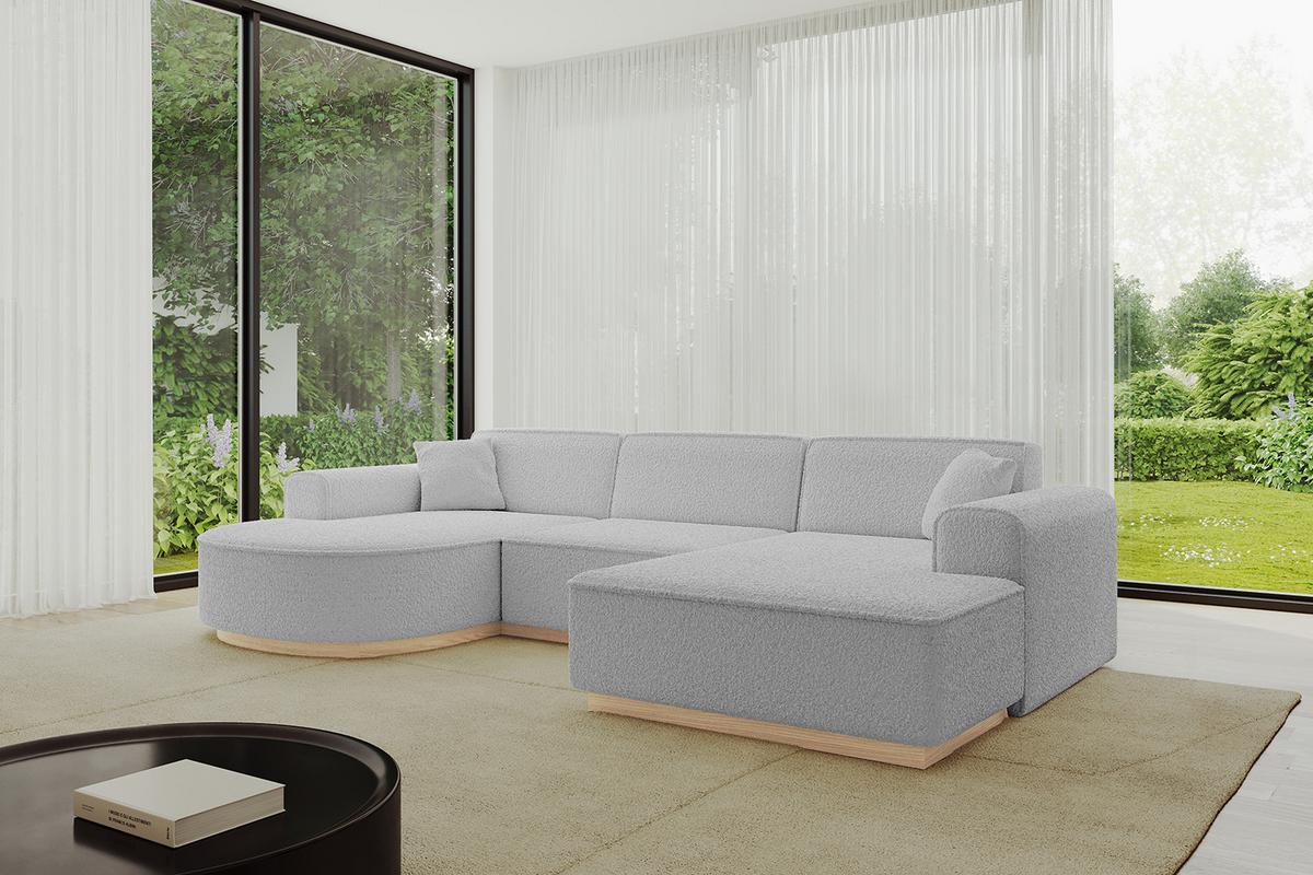 WOHNLANDSCHAFT ARRIO-U1 303x171x83 cm Hellgrau - Hellgrau, Holzwerkstoff/Textil (303/83/171cm) - ALTDECOR