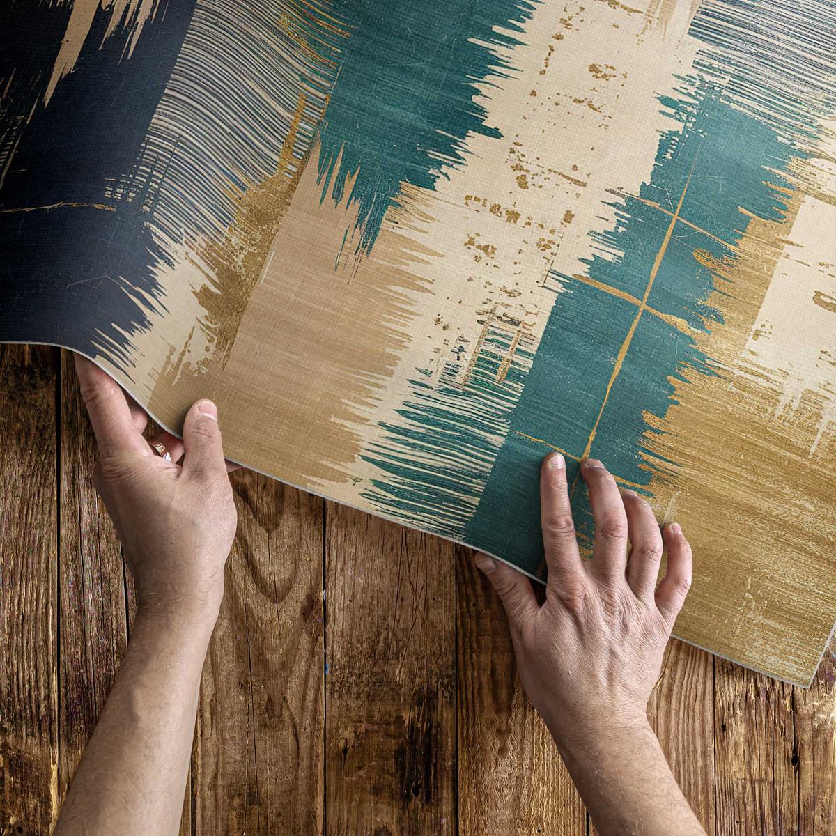 TEPPICH 120x180 cm Abstrakte Farbspuren Retro Effekt - Gelb, Kunststoff (120/180cm) - Wallfluent