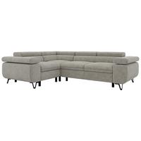 ECKSOFA ORSO L Hellgrau Stukture - Links Seite - Hellgrau/Schwarz, Textil/Metall (197/268cm) - MKS