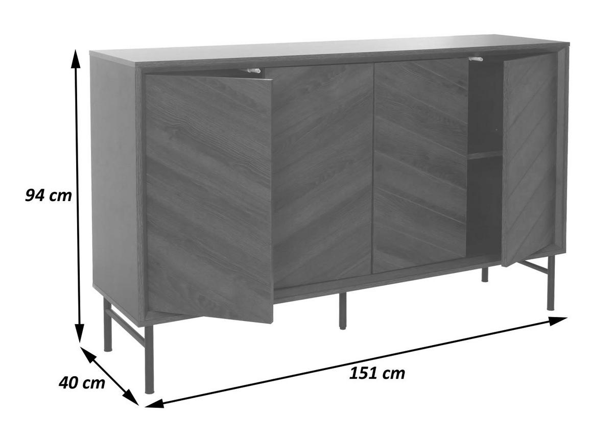 SIDEBOARD Braun - Braun, Holz (151/94/40cm) - MCW