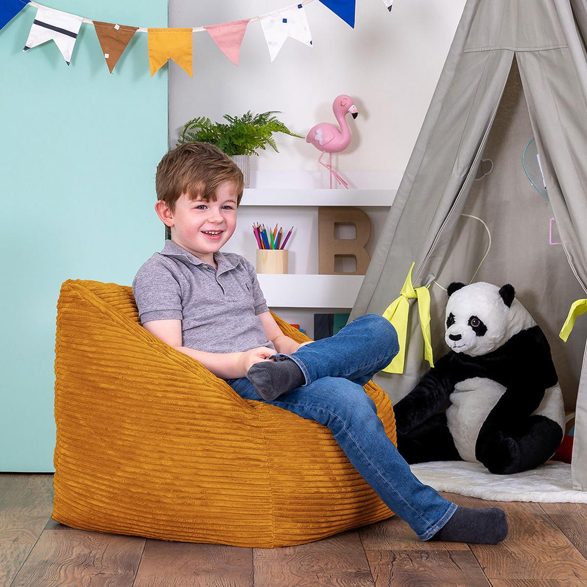 SITZSACK Flauschig für Kinder 2-tlg. - Gelb, Textil (55/44/55cm) - icon