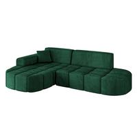 ECKSOFA Ottomane Links LIVO-L1 - 252x173x79,5 cm Dunkelgrün - Grün, Holzwerkstoff/Textil (252/173cm) - ALTDECOR