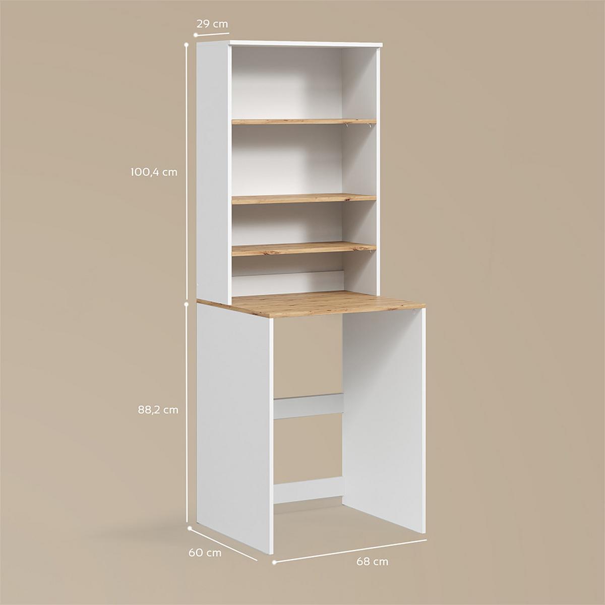 WASCHMASCHINENSCHRANK Paolina Weiß/Artisan 66 x 88.2 cm 2 Teile mit Regal - Weiß/Eiche Artisan, Holzwerkstoff (66/88.2/60cm) - Livinity®