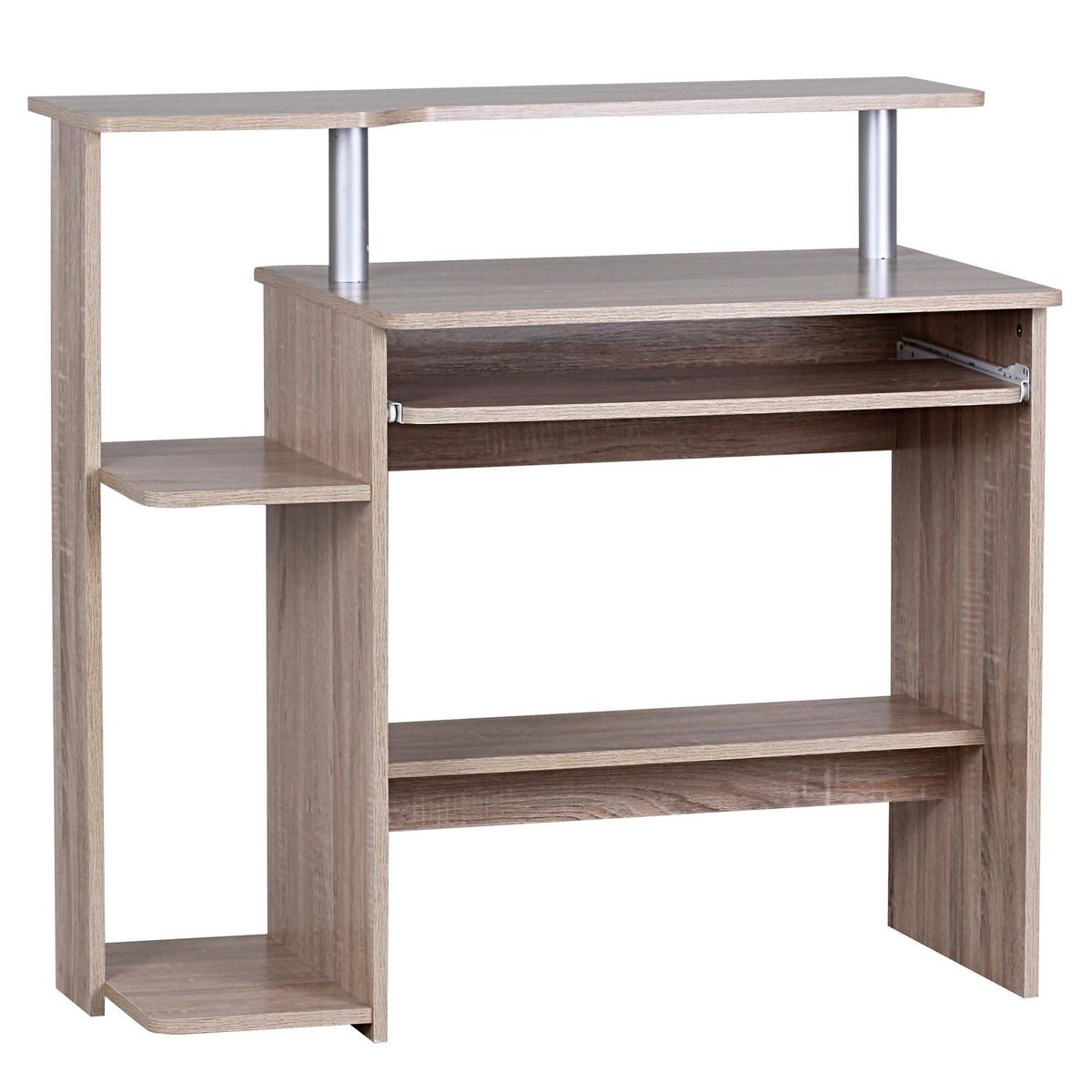 COMPUTERTISCH Mit Tastaturauszug Und Druckerablage Platzsparend, Sonoma 48x94x90 cm - Beige, Kunststoff (94/48/90cm) - KADIMA DESIGN