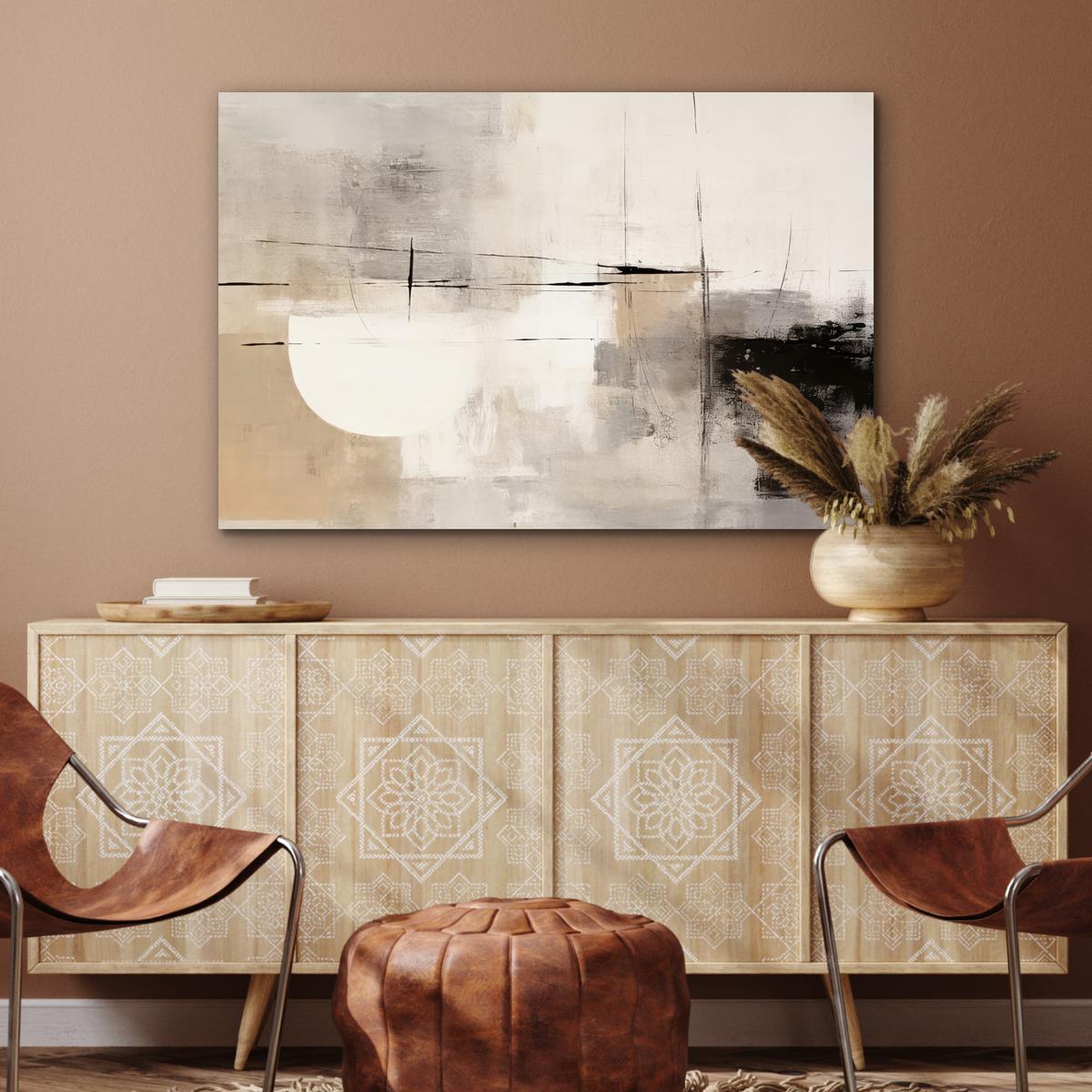 METALLBILD Abstrakt - Kunst - Grau Wanddeko 90x60 cm - Hellgrau, Metall (90/60cm) - MuchoWow