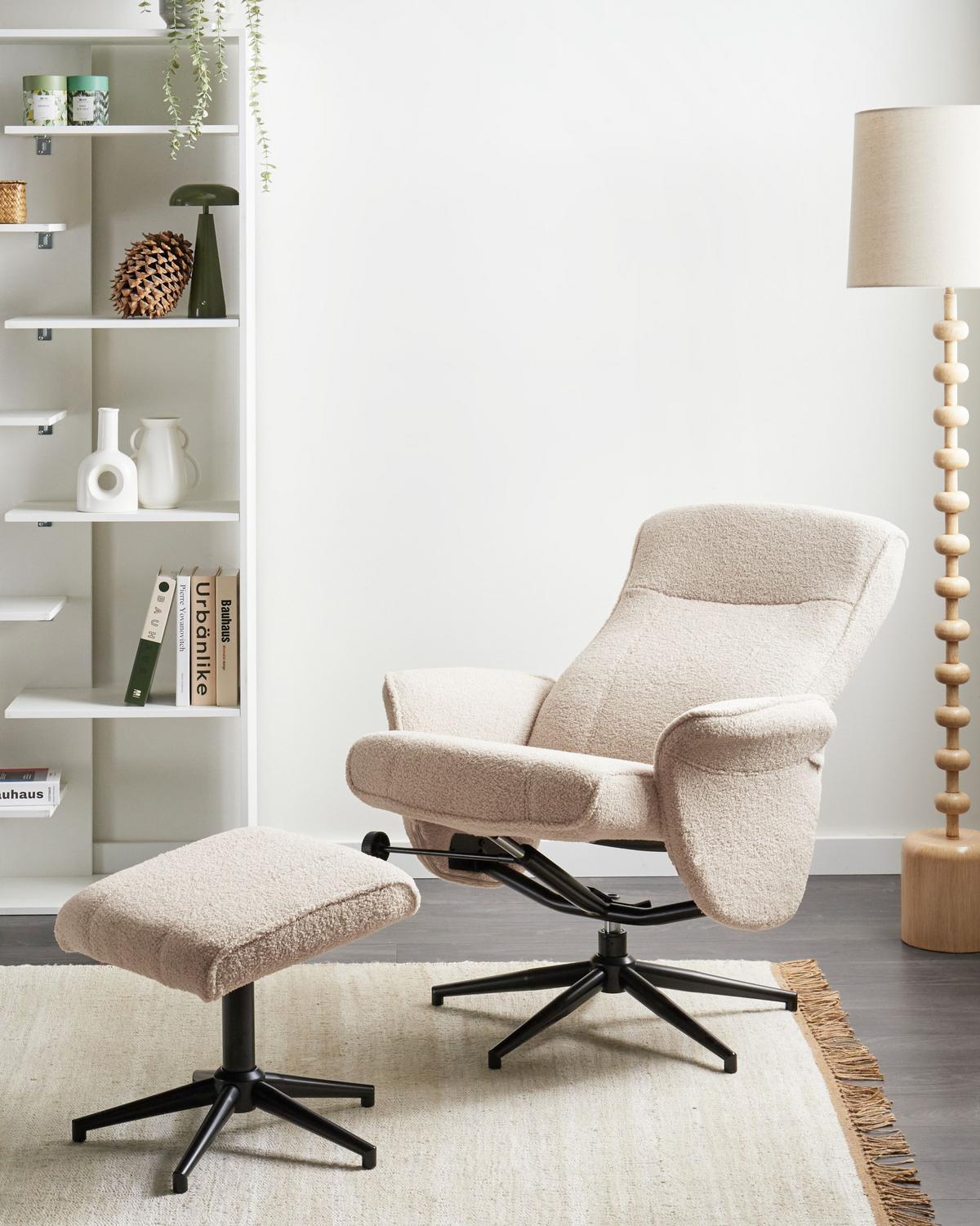 FERNSEHSESSEL Beige Japet - Beige/Schwarz, Textil (73/84/83cm) - Beliani