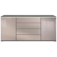 SIDEBOARD Faro Sandgrau Hochglanz - Sandfarben, Holzwerkstoff (166.5/75.5/35cm) - Vladon