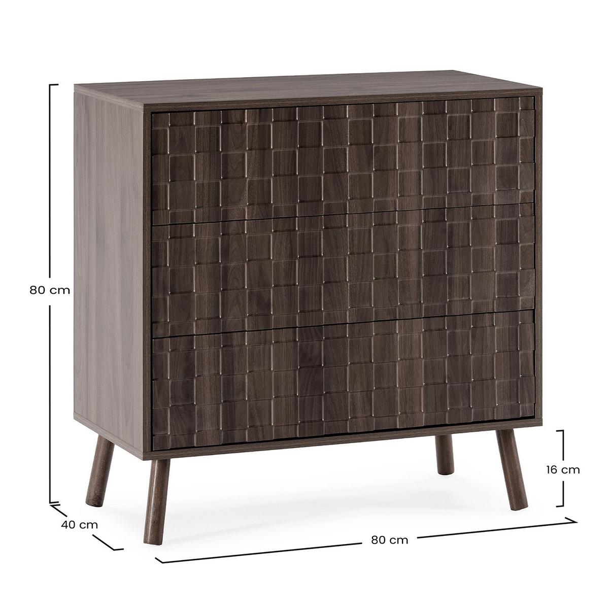 KOMMODE 80/80/40Canadá Walnuss-Optik - Walnussfarben, Holzwerkstoff (80/80/40cm) - VS Venta-stock