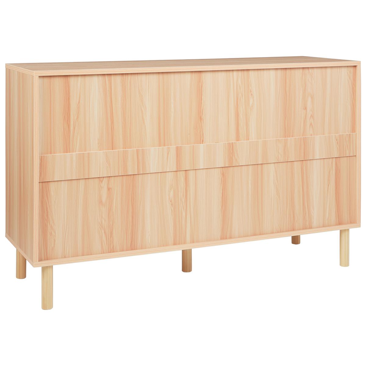 KOMMODE mit 6 Schubladen Hellbraun Sharpe - Braun, Holzwerkstoff (120/74/40cm) - Beliani