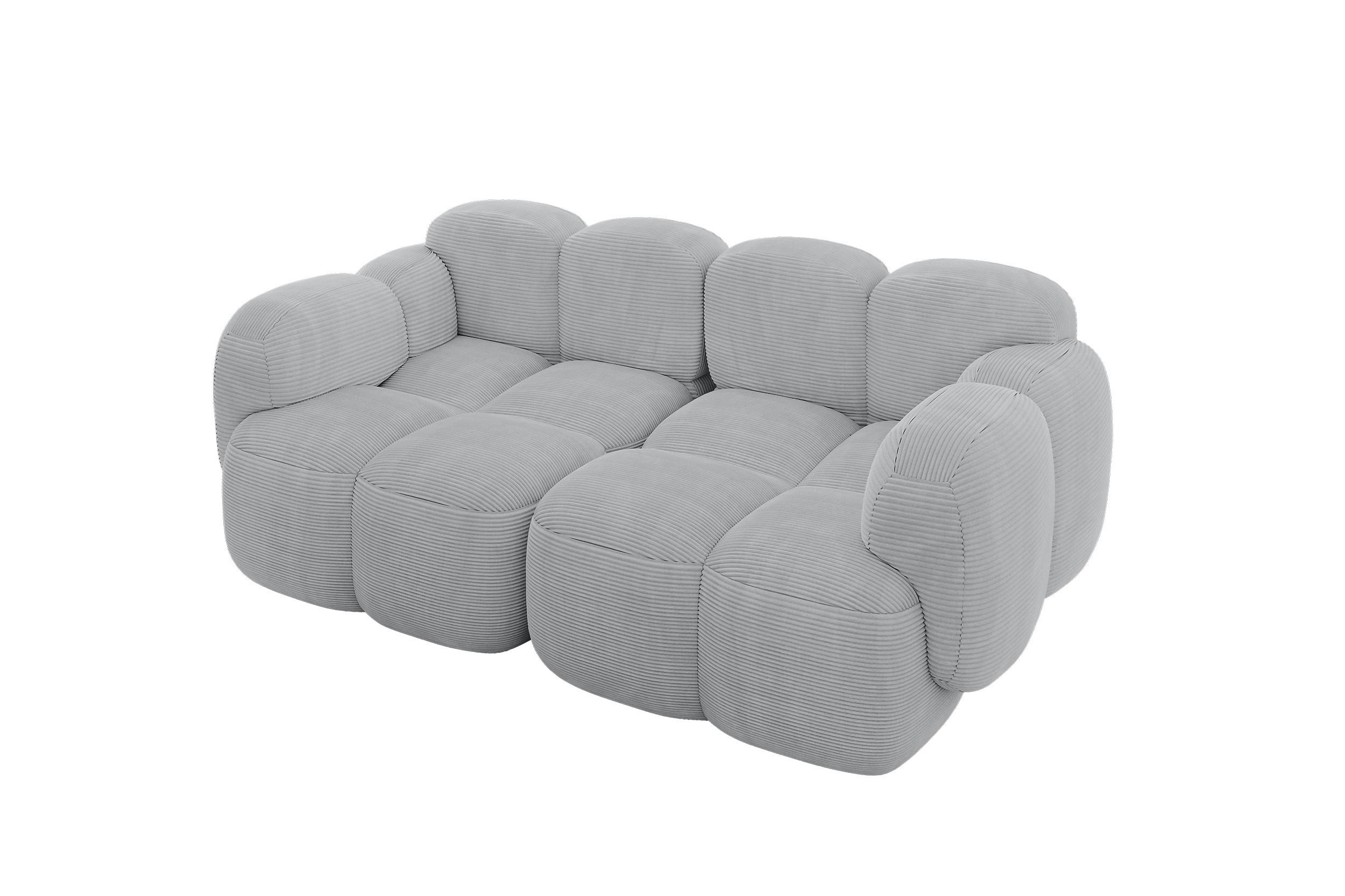 2-SITZER modulares Sofa Miko-S1 214x118x75 cm Grau Cord - Anthrazit/Schwarz, Holzwerkstoff/Kunststoff (214/75/118cm) - ALTDECOR