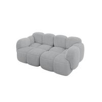 2-SITZER modulares Sofa Miko-S1 214x118x75 cm Grau Cord - Anthrazit/Schwarz, Holzwerkstoff/Kunststoff (214/75/118cm) - ALTDECOR