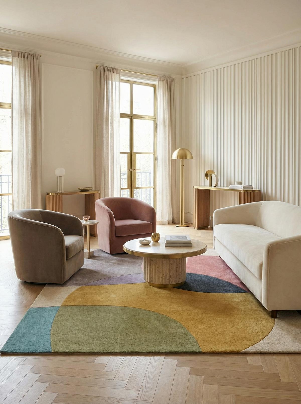 WOLLTEPPICH AIRE, abstrakt, aus Wolle, Bunt, 120 x 170 cm - Multicolor, Textil (170/120cm) - KADIMA DESIGN