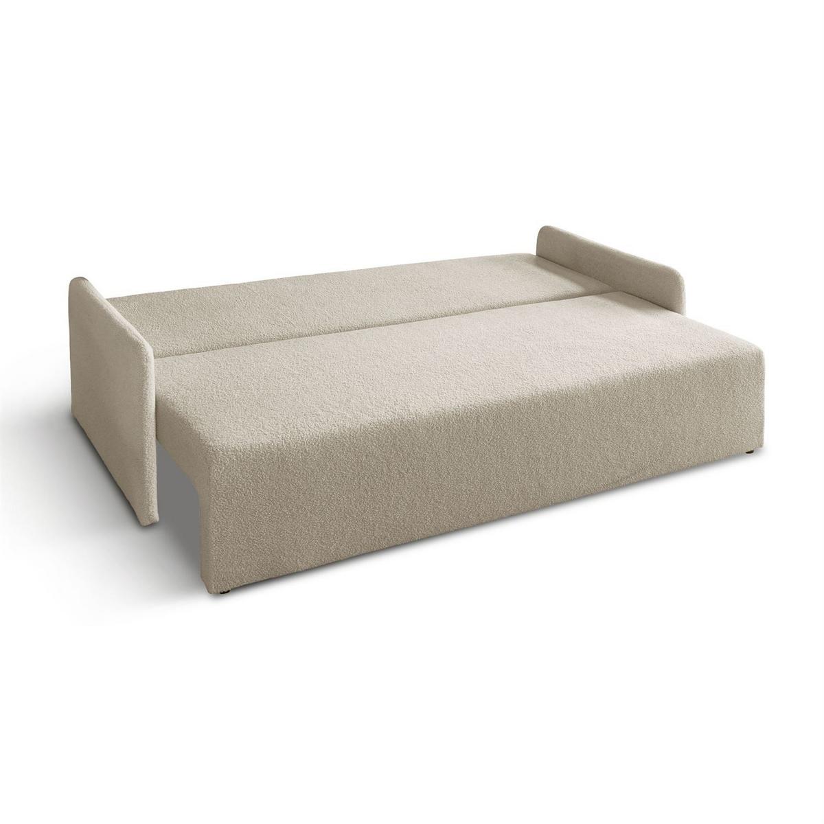SCHLAFSOFA CUDDLE mit Schlaffunktion und Bettkasten, Quelle 03 - Creme, Textil (207/90/90cm) - Lookway
