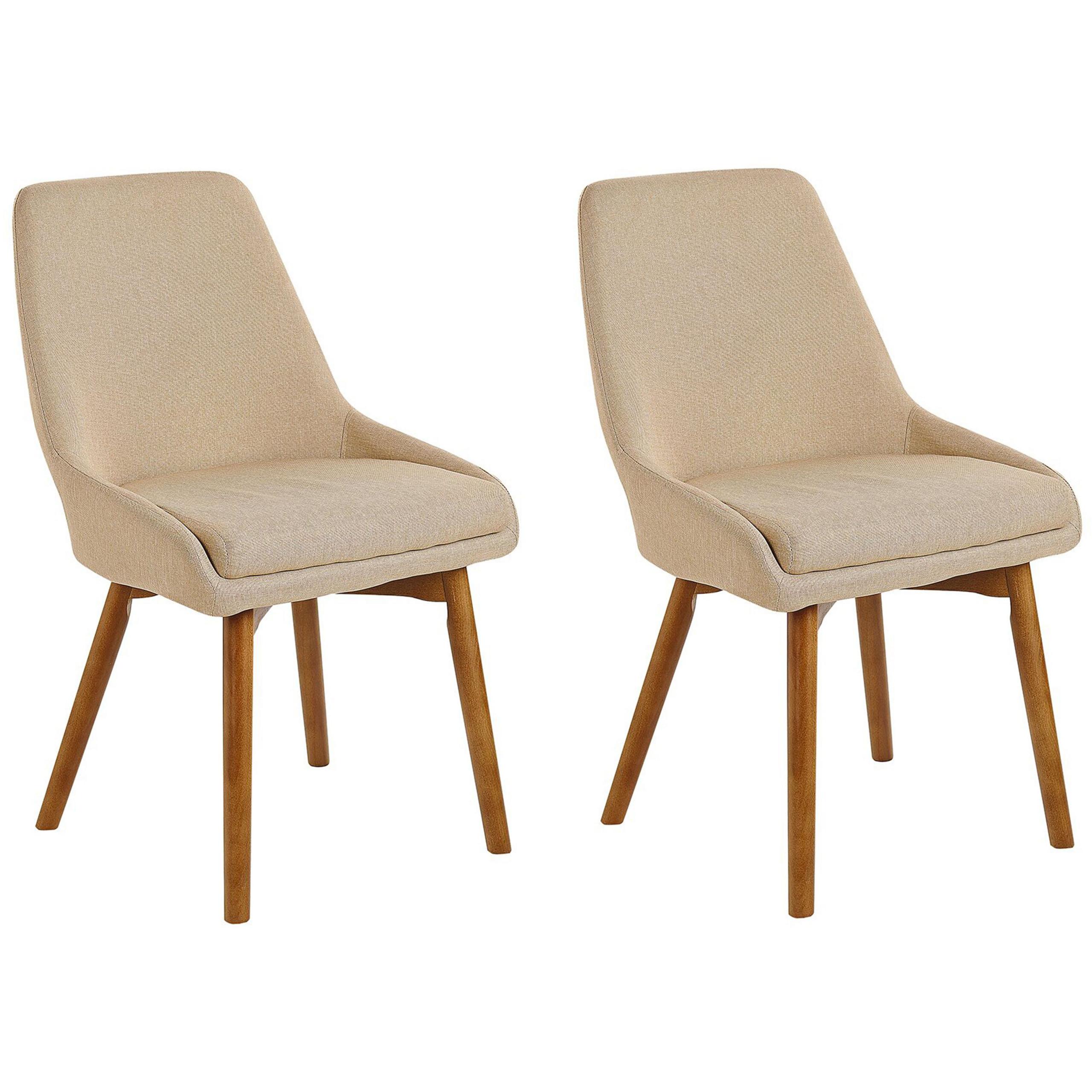 ESSZIMMERSTUHL 2er-Set Polsterbezug Beige Melfort - Beige, Holz/Textil (49/82/58cm) - Beliani