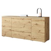 SIDEBOARD Vera 150 mit weißer LED Beleuchtung - Eiche Artisan, Holzwerkstoff (150/66/40cm) - MIRJAN24