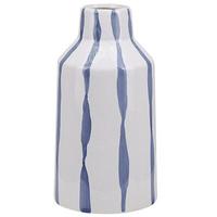 BLUMENVASE Steinzeug weiß Assus - Weiß, Stein (22cm) - Beliani