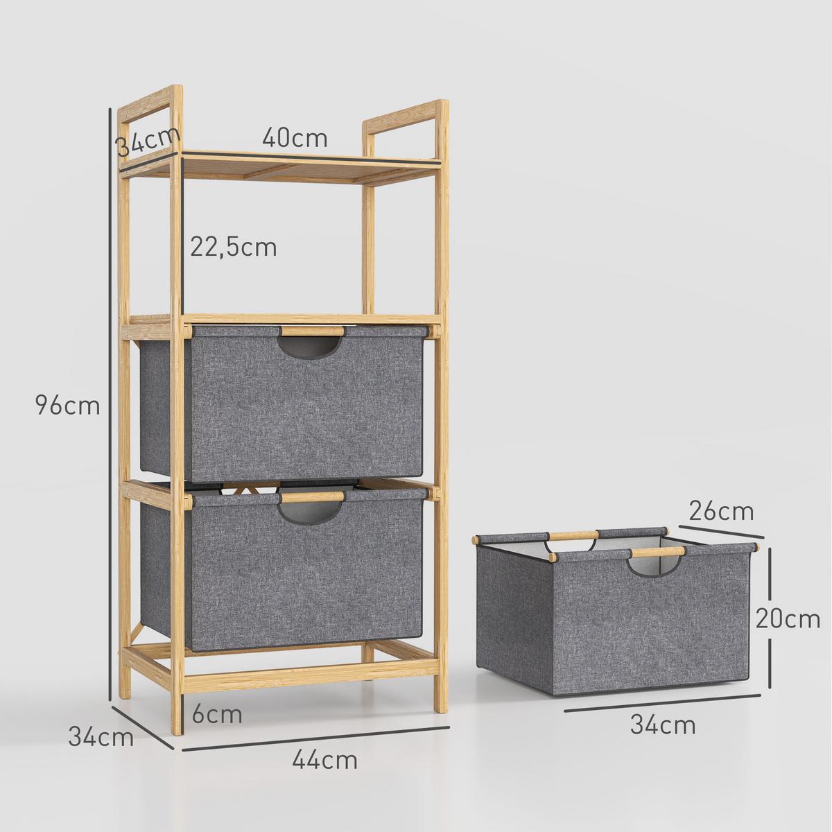 WÄSCHEKORB 35,4 L Wäschesammler, Natur - Naturfarben, Naturmaterialien (34/96/44cm) - HOMCOM