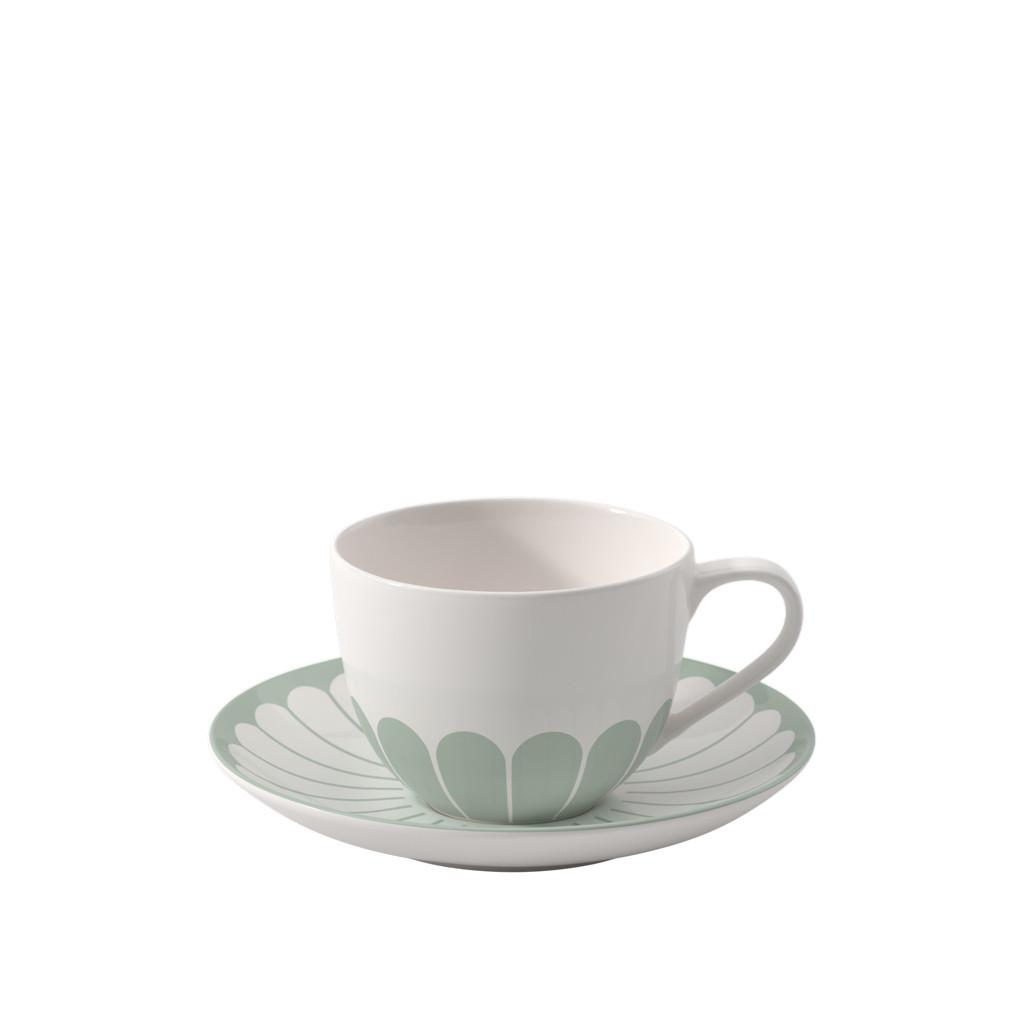 KAFFEETASSE MIT UNTERTASSE Fleur Couleur Vert 160 ml - Grün, Keramik (0.16L) - Villeroy & Boch