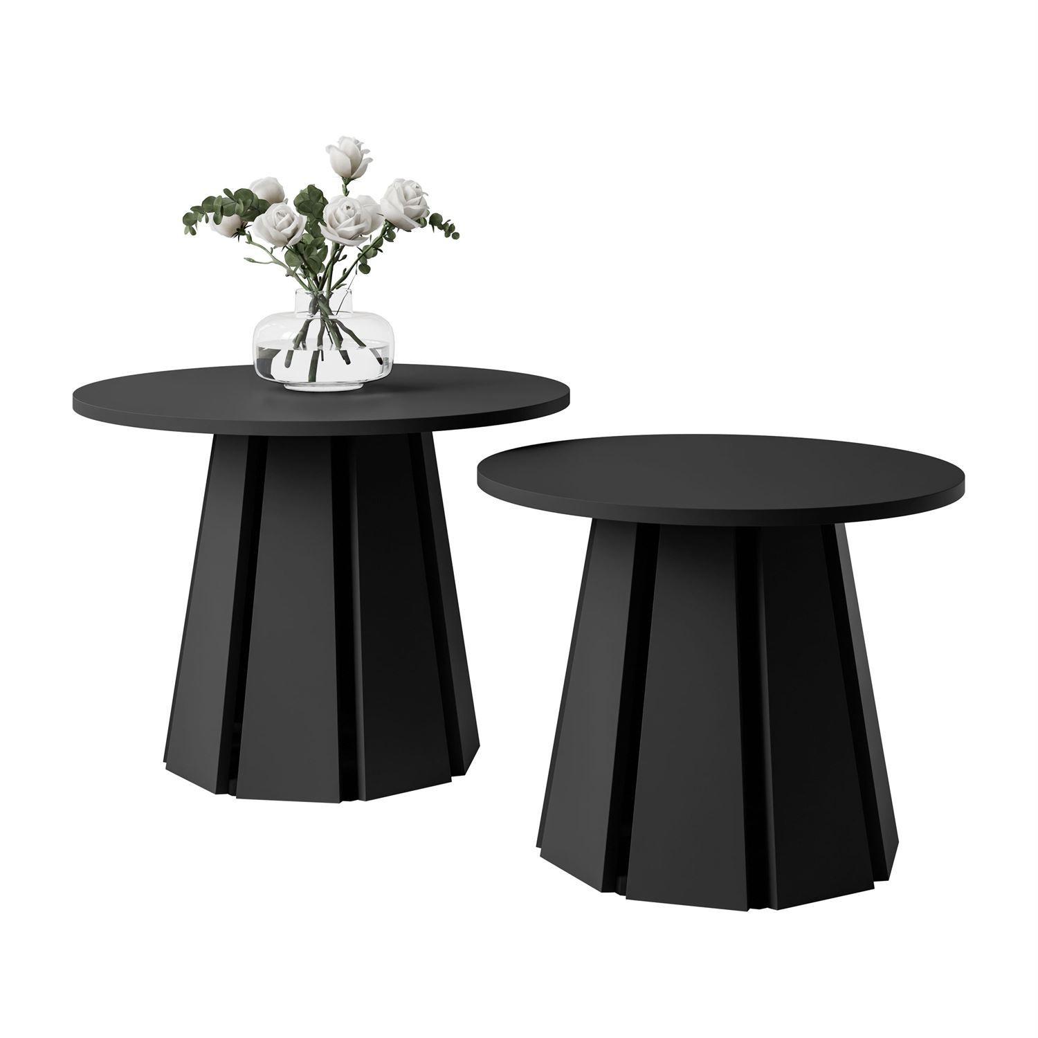 COUCHTISCHSET SILVA 2in1, Schwarz - Schwarz, Holzwerkstoff (67/67/51cm) - Lookway