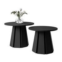 COUCHTISCHSET SILVA 2in1, Schwarz - Schwarz, Holzwerkstoff (67/67/51cm) - Lookway