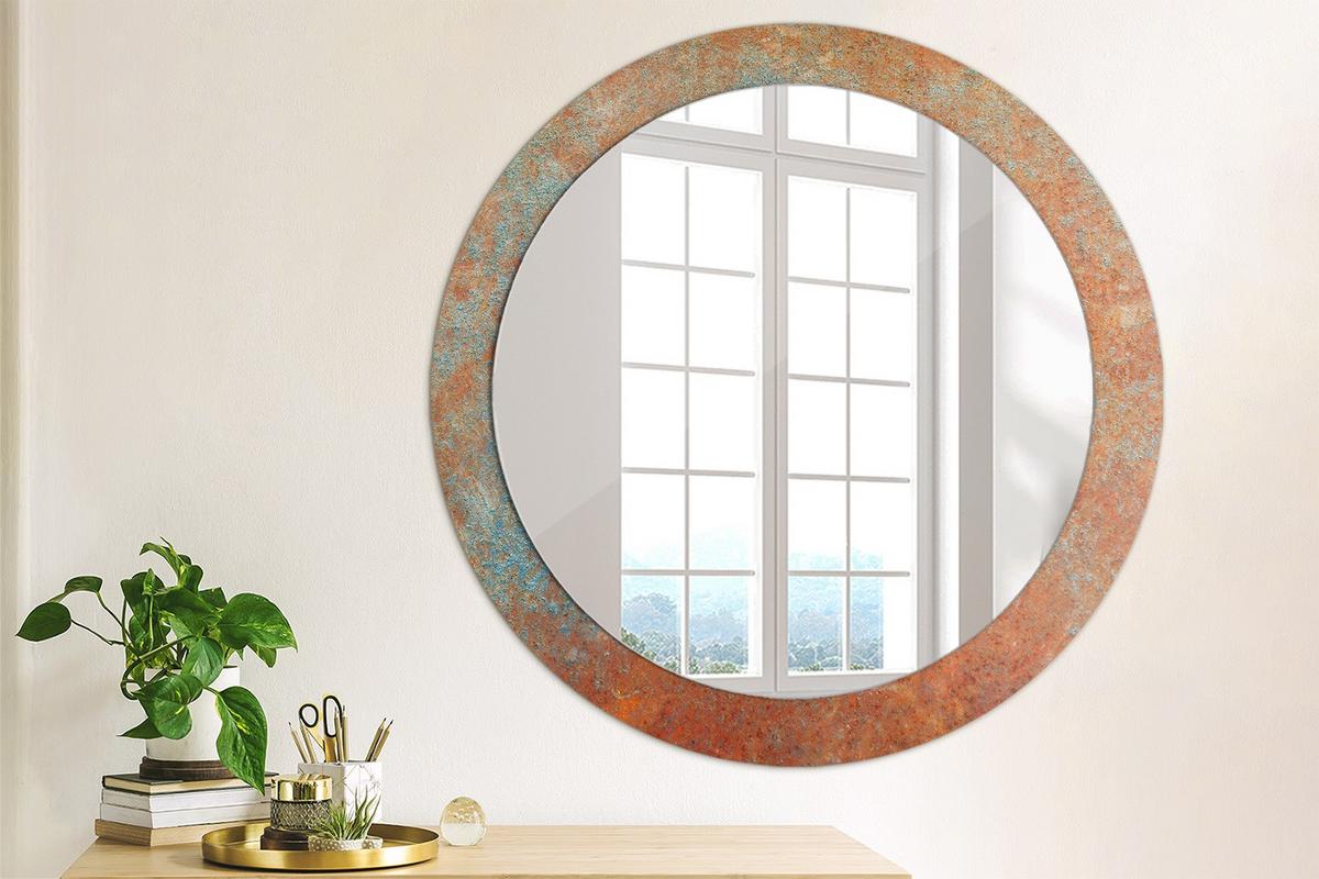 SPIEGEL Ø80 cm Rund mit Aufdruck - Orange, Glas (80/80/0.4cm) - TULUP