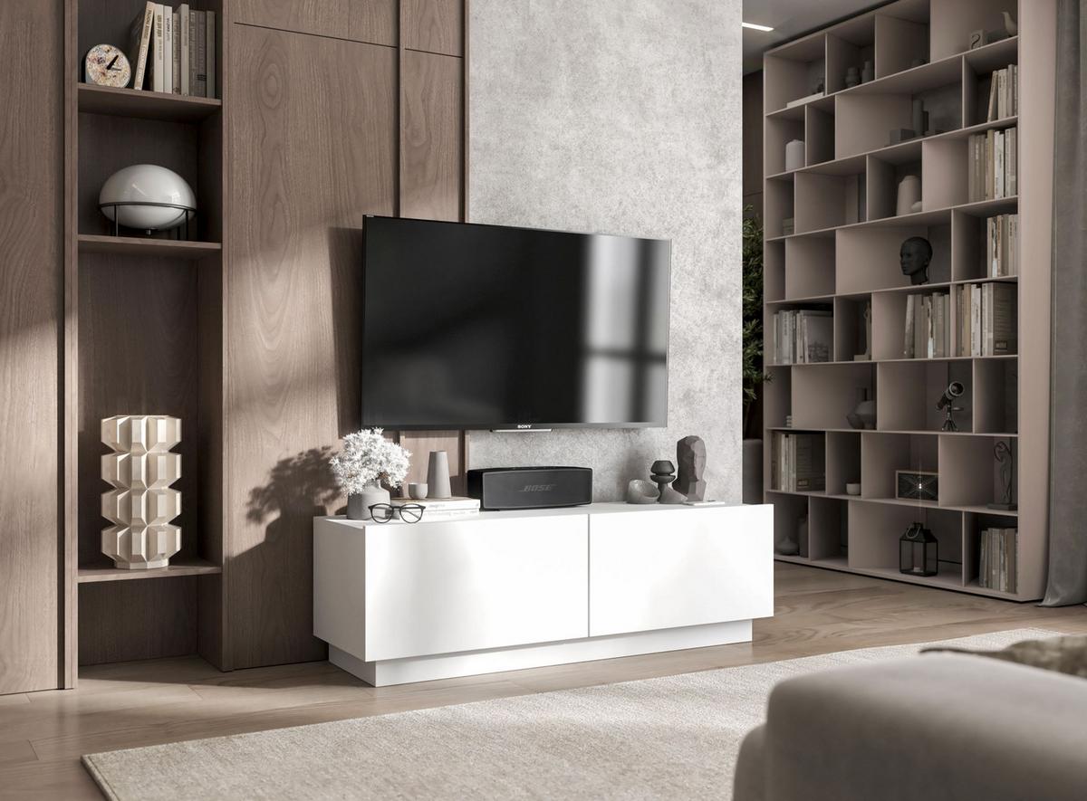 TV-SCHRANK Enjoy Weiß matt Loft 120 cm - Weiß, Holzwerkstoff (120/37/35cm) - Meble Lindner