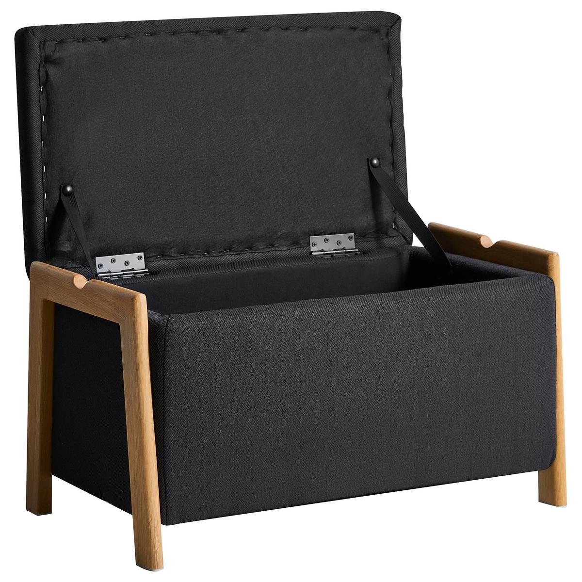 SITZBANK Schwarz Edland - Schwarz/Braun, Textil (75/44/43cm) - Beliani