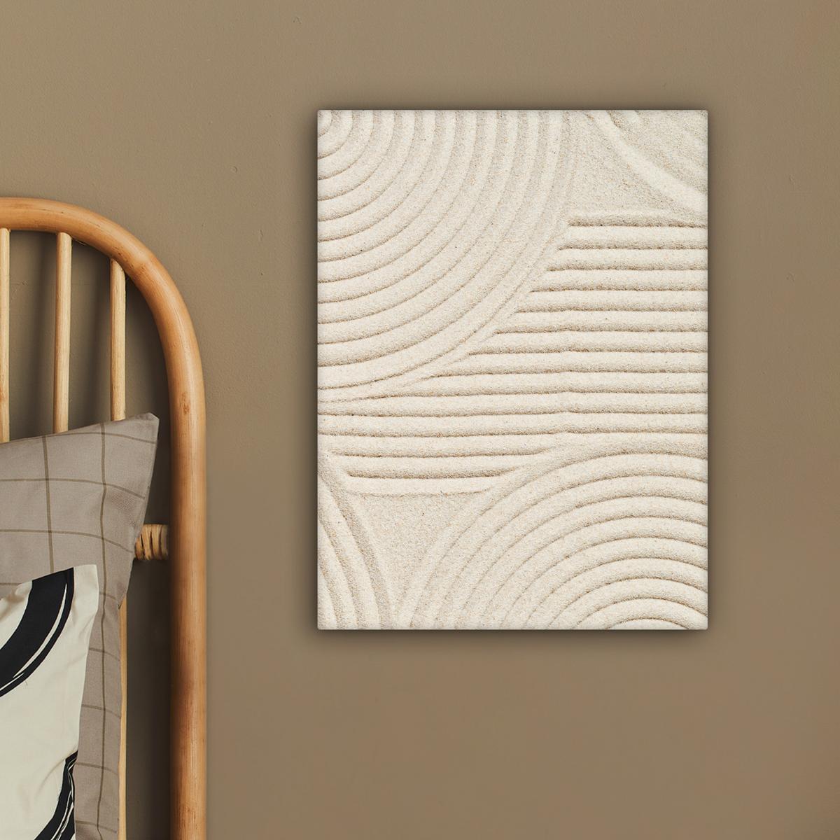 LEINWANDBILD Muster - Abstrakt - Weiß Room Decor 30x40 cm - Beige, Textil (30/40cm) - MuchoWow