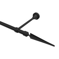 GARDINENSTANGE Primus Lorenzo 180 cm, 1-läufig (ohne Ringe), 16 mm Ø Schwarz - Schwarz, Metall (180cm) - INTERDECO