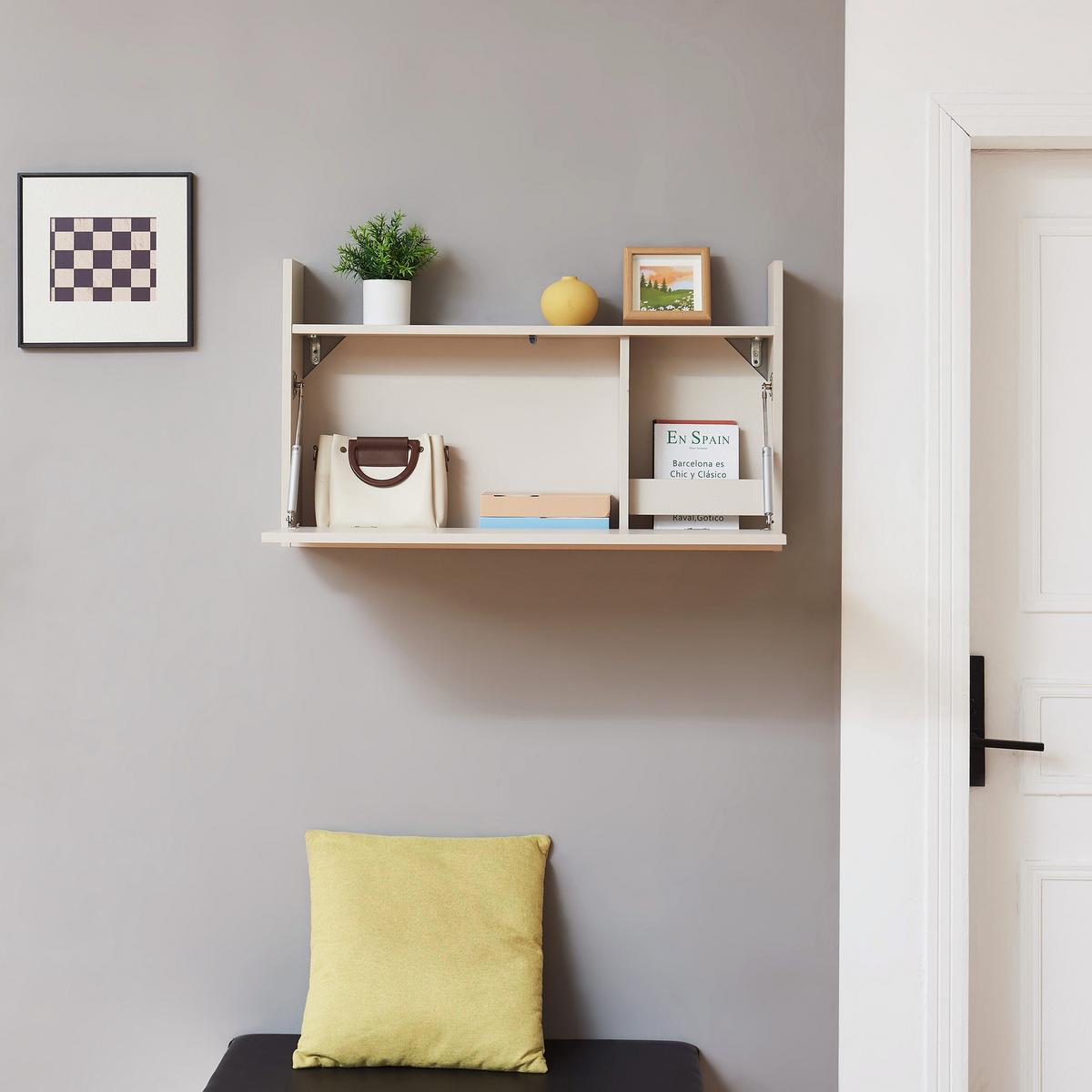 WANDSCHREIBTISCH Rautalampi - Beige, Holzwerkstoff (83/48/14.5cm) - [en.casa]