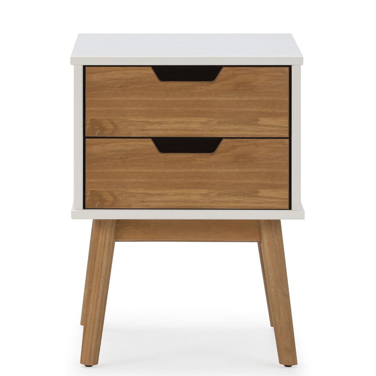 NACHTTISCH Baku 2 Schubladen weiß/Wachs - Weiß, Holz (40/54/40cm) - VS Venta-stock