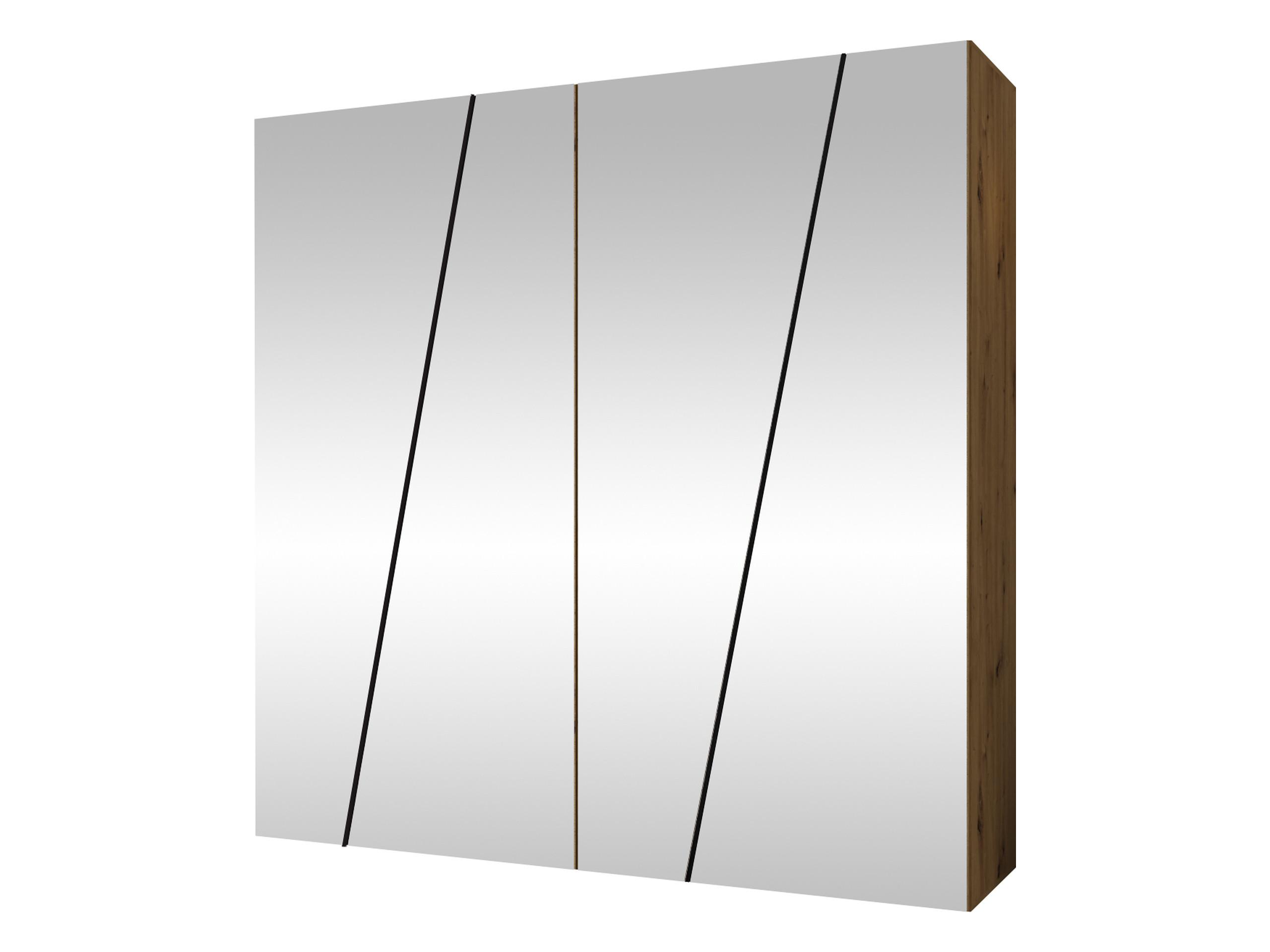 DREHTÜRENSCHRANK Zen 4L 200 cm - Schwarz/Eiche Artisan, Holzwerkstoff/Kunststoff (200/202/50cm) - MIRJAN24