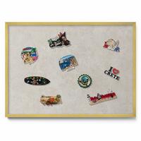MAGNETTAFEL 70x50 cm Goldener Rahmen Dezente Sandsteinstruktur - Fango, Metall (70/50/0.4cm) - TULUP