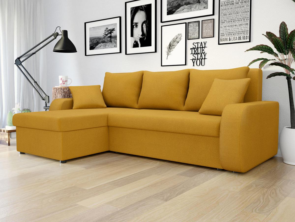ECKSOFA Kris Lux - Schwarz/Orange, Holz/Kunststoff (238/147cm) - MIRJAN24