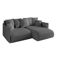 ECKSOFA Ottomane rechts ONESK-L 216x177x72 Grau Bouclé - Platinfarben/Grau, Holzwerkstoff/Kunststoff (177/216cm) - ALTDECOR