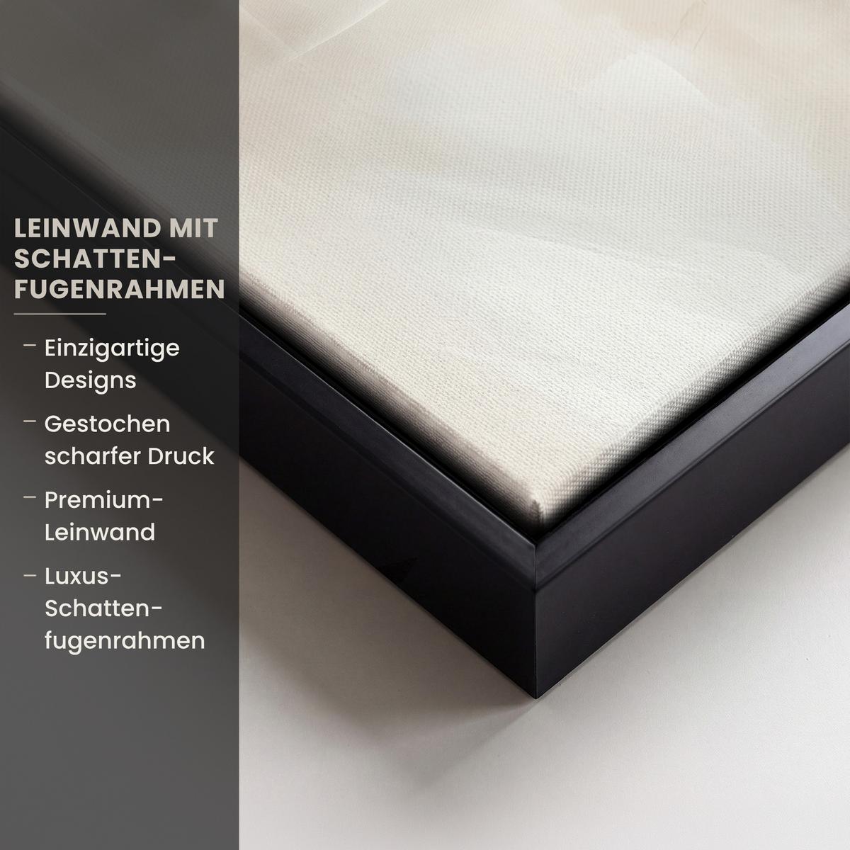 LEINWAND Bilder mit Rahmen - Blume - Beige - Farbe - Schatten - 30x20 - Creme, Textil (30/20cm) - MuchoWow