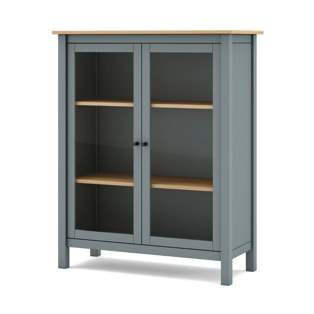 VITRINE 2 Türen L90 x H110 cm - Misti - Grün, Holz (40/110/90cm) - Calicosy