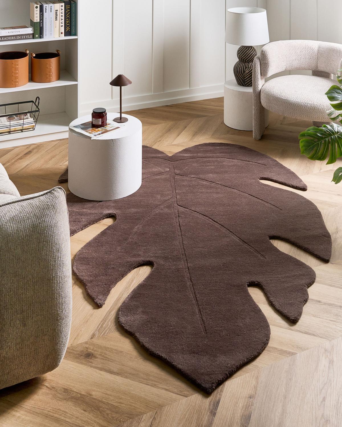 TEPPICH Dunkelbraun 160/230 cm Wolle Nainital - Dunkelbraun, Textil (160/230cm) - Beliani