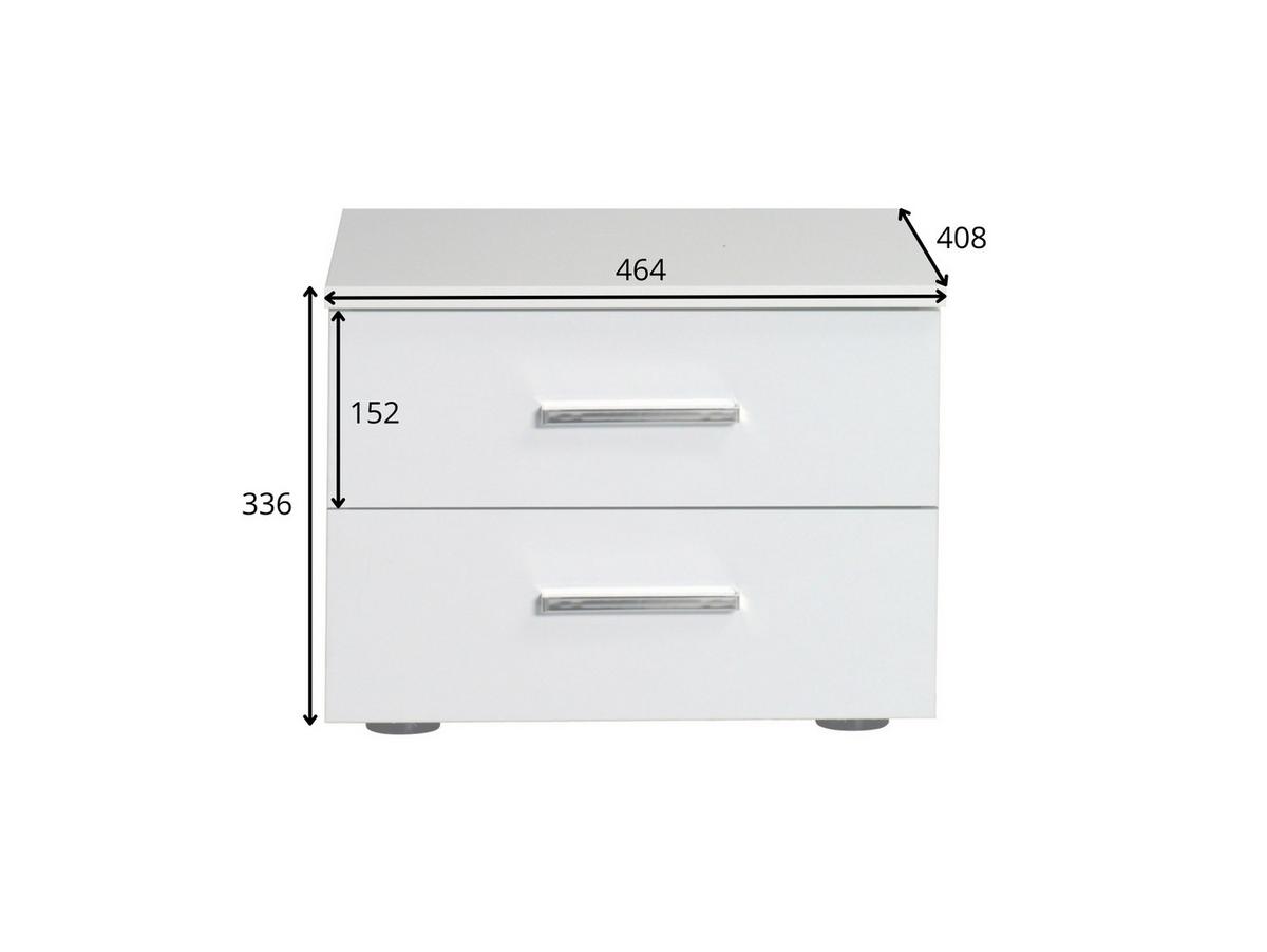 NACHTTISCHE Weiß Hochglanz 47/35/41 - Weiß Hochglanz, Holzwerkstoff (47/35/41cm) - RAUMHIRSCH FURNITURE