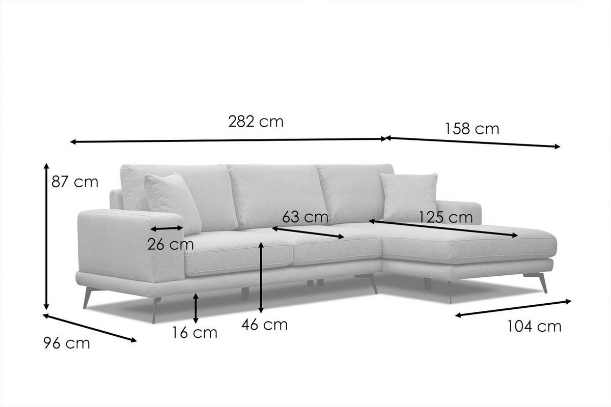 ECKSOFA MEDIOLANE 4-Sitzer, olivgrün - Olivgrün, Holzwerkstoff/Textil (282/219cm) - Wozimo