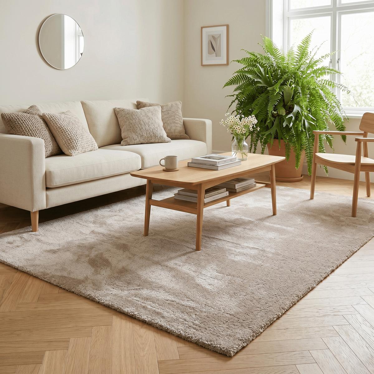 SUPER SOFT HOCHFLORTEPPICH LIVORNO - Beige, Textil (200/200cm) - Snapstyle