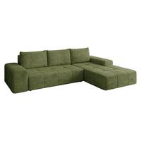 ECKSCHLAFSOFA Tonseo L, Seite: Rechts - Dunkelgrün/Schwarz, Holz/Kunststoff (173/275cm) - MIRJAN24
