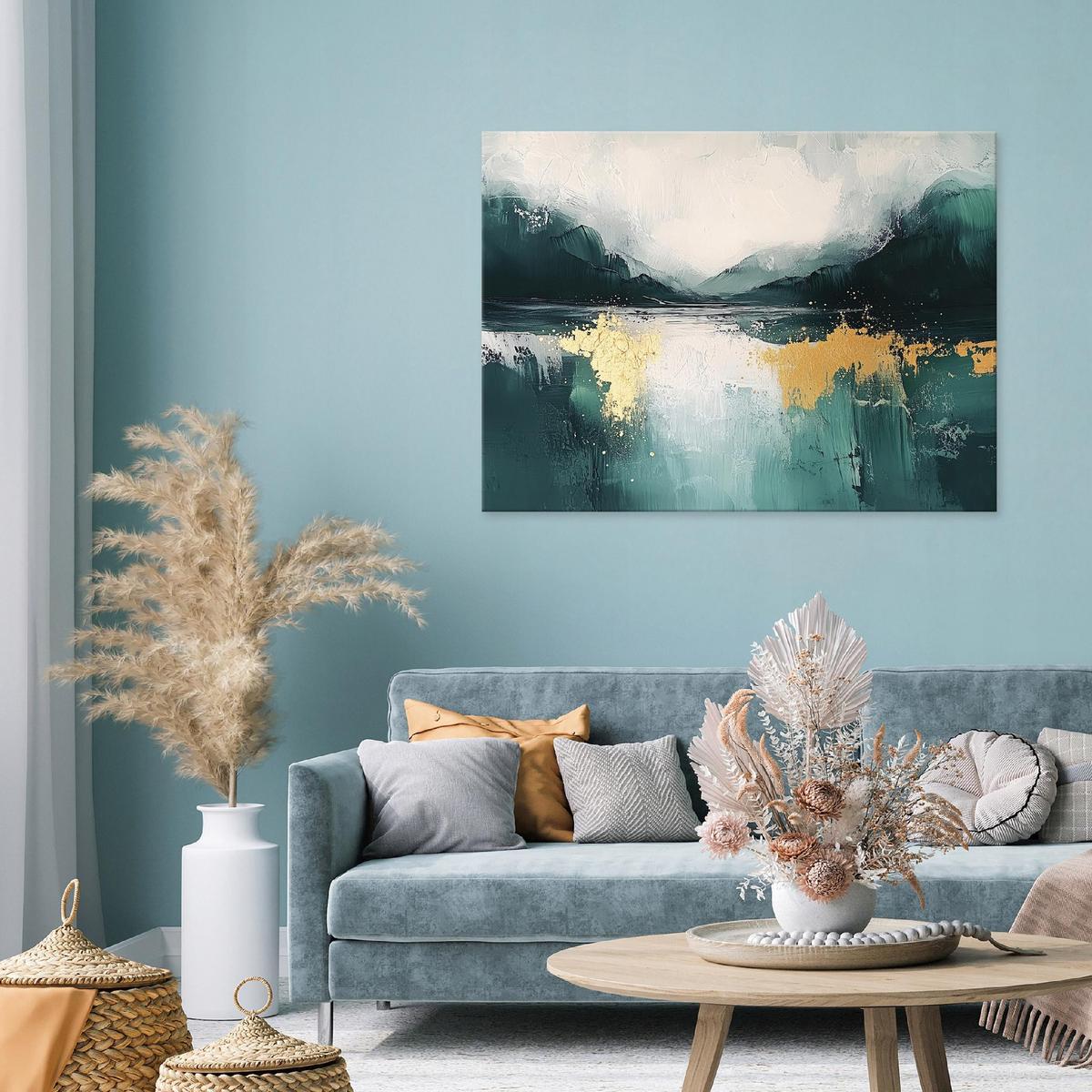 LEINWANDBILD Abstrakt Gold Modern 60x40 - Multicolor, Holzwerkstoff (60/40cm) - Wallarena
