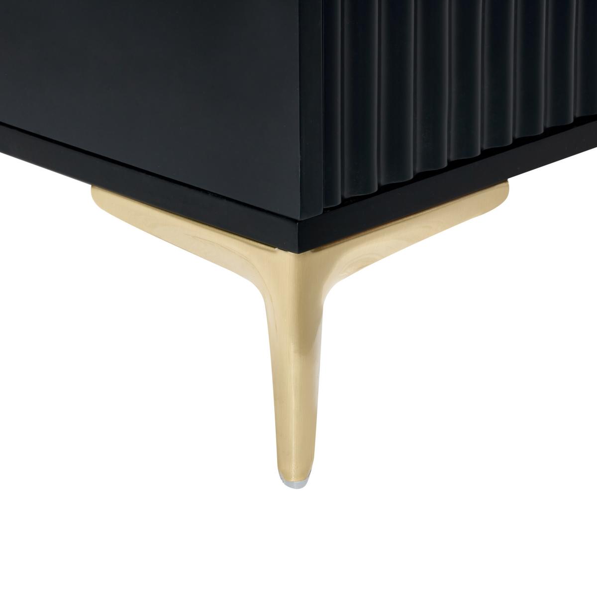 KOMMODE mit 6 Schubladen Schwarz Walcott - Schwarz, Holzwerkstoff (108/89/40cm) - Beliani